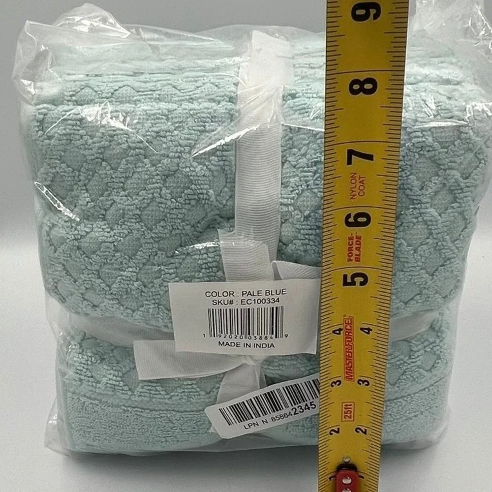 Great Bay Home Grayson Hand Towels 6 Pack Pale Blue 16x28 New
